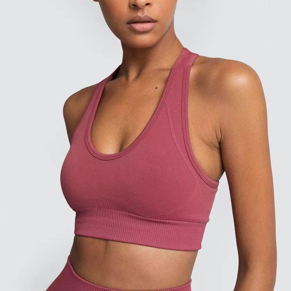 Elevate Your Workout with Our 2-Piece Seamless Hyperflex Sports Set for Women - Stylish Crop Top & High Waist Leggings!