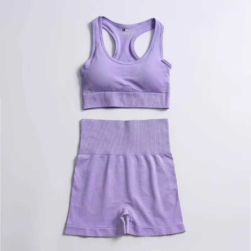 Elevate Your Workout with Our 2-Piece Seamless Hyperflex Sports Set for Women - Stylish Crop Top & High Waist Leggings!