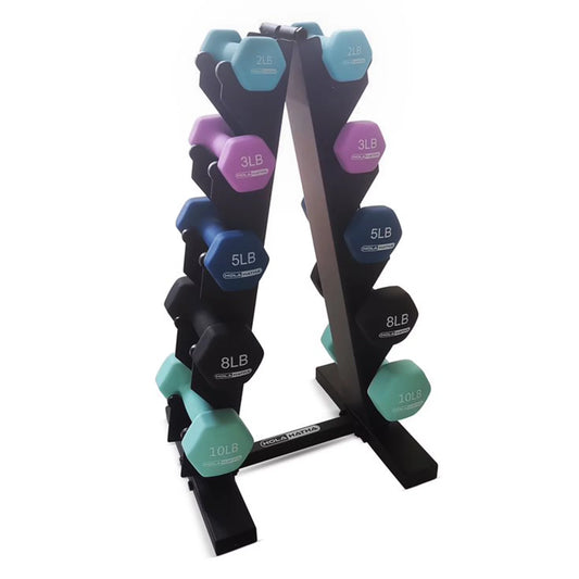 Elevate Your Workout with the HolaHatha Neoprene Dumbbell Weight Set - 2 to 10 Lbs with Rack!